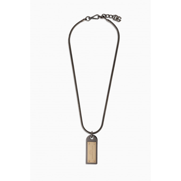 Dolce & Gabbana - DG Plate Necklace in Brass