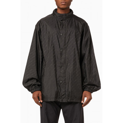 Balenciaga - Allover Logo Rain Jacket in Nylon Jacquard