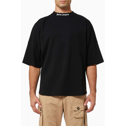 Palm Angels - Classic Logo Oversized T-shirt in Cotton Jersey Black