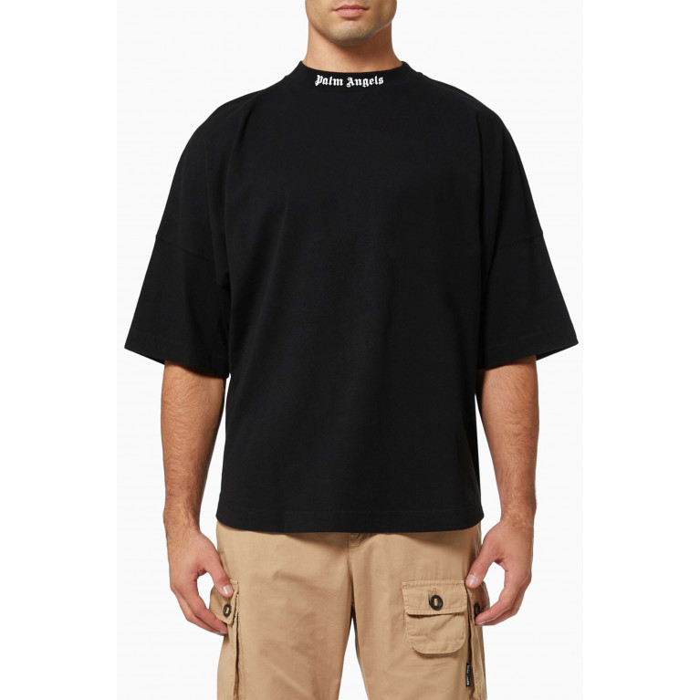 Palm Angels - Classic Logo Oversized T-shirt in Cotton Jersey Black