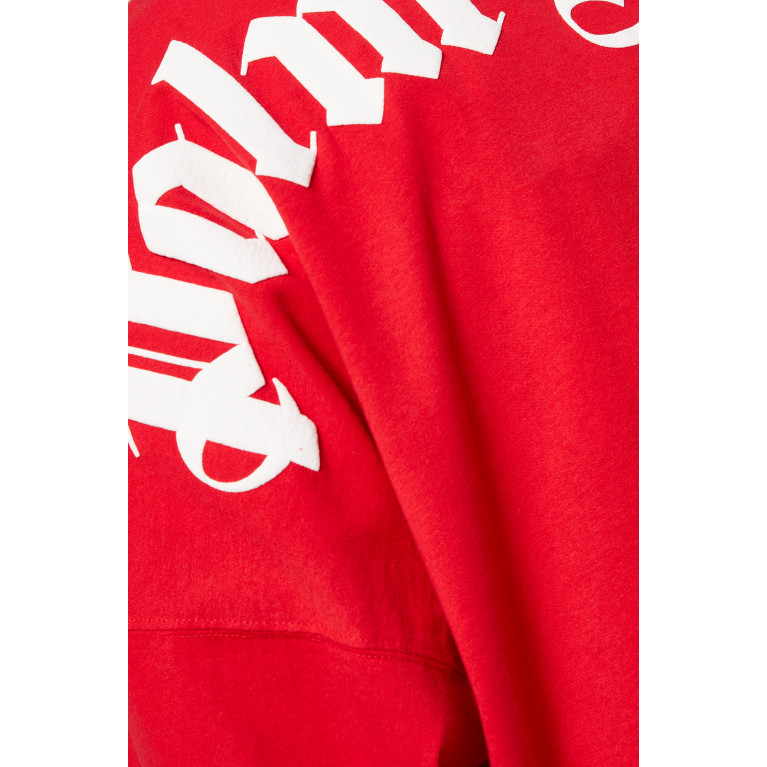 Palm Angels - Oversized Long Sleeve Logo T-shirt in Cotton Red
