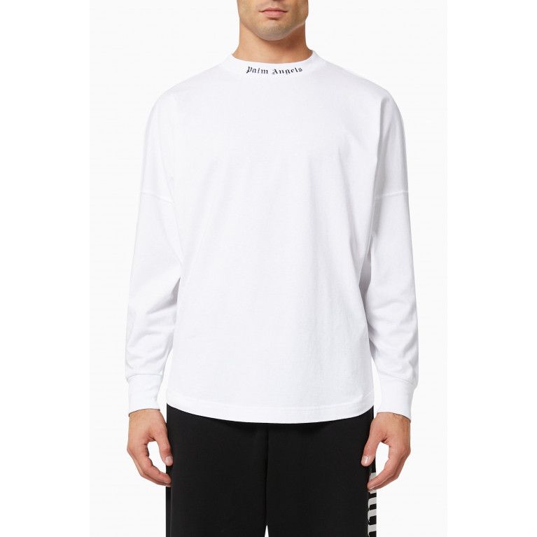 Palm Angels - Classic Logo Oversized T-shirt in Cotton Jersey White