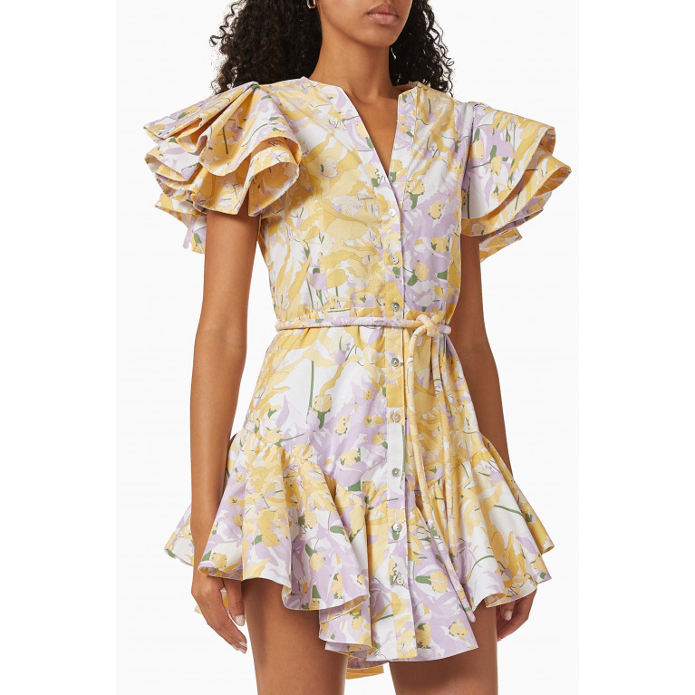 No Pise La Grama - Arbolada Mini Dress in Cotton Blend Multicolour