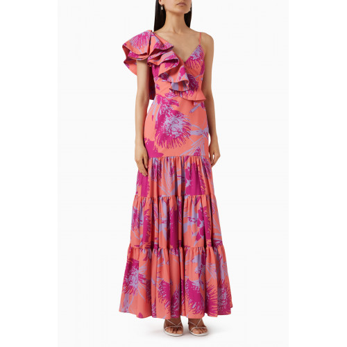 No Pise La Grama - Aracea Tiered Maxi Dress in Viscose Multicolour