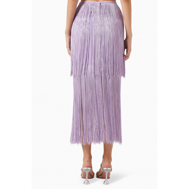 No Pise La Grama - Sol Fringe Skirt in Viscose Purple