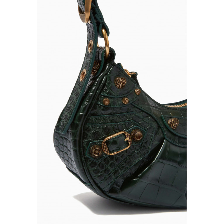 Balenciaga - Le Cagole XS Shoulder Bag in Crocodile Embossed Calfskin