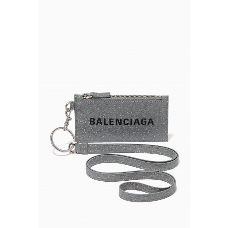 Balenciaga - Cash Card Case on Keyring in Glittery Fabric