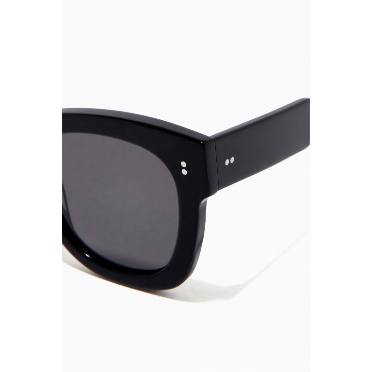 Chimi - 08 Oversized D-shaped Sunglasses Black