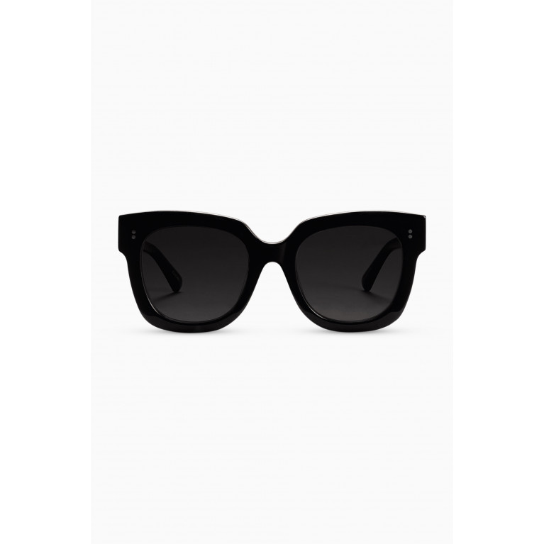 08 Oversized D-shaped Sunglasses Black