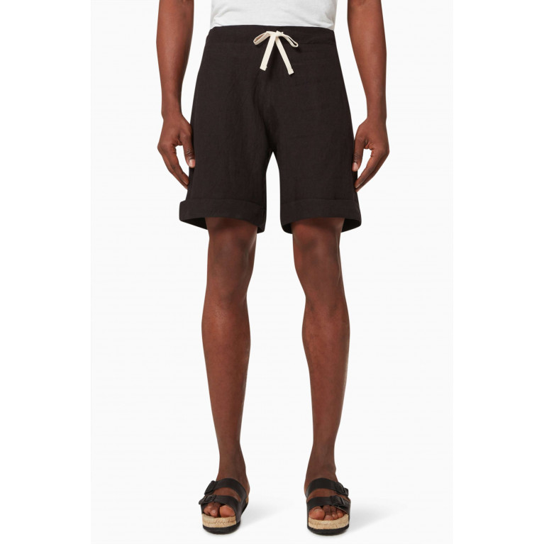 Marane - Elasticated Shorts in Linen Black