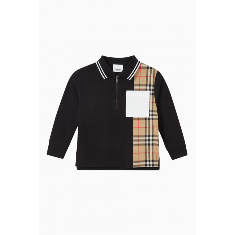 Burberry - Vintage Side Checks Polo Shirt in Cotton