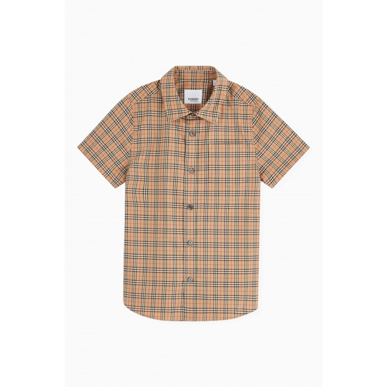 Burberry - Micro Check Shirt in Stretch Cotton