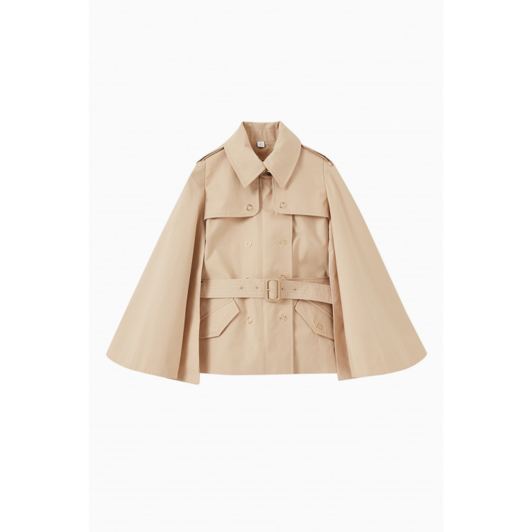 Burberry - Freda Cape Style Trench Coat in Cotton