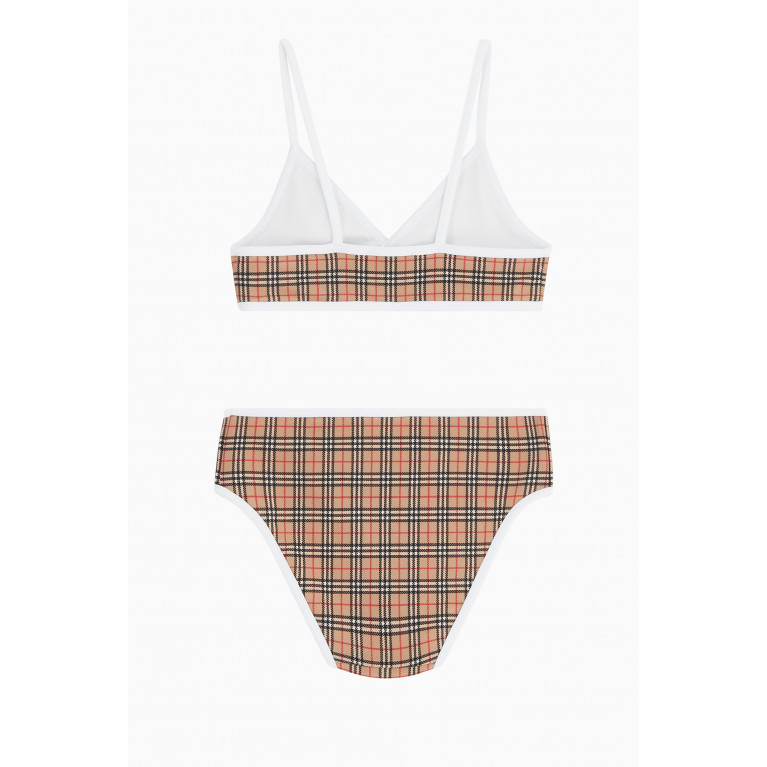Burberry - Check Print Bikini Set in Recycled Polyester