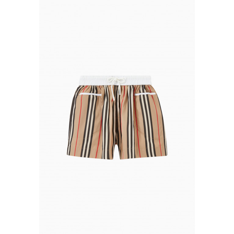 Burberry - Icon Stripe Shorts in Cotton Poplin