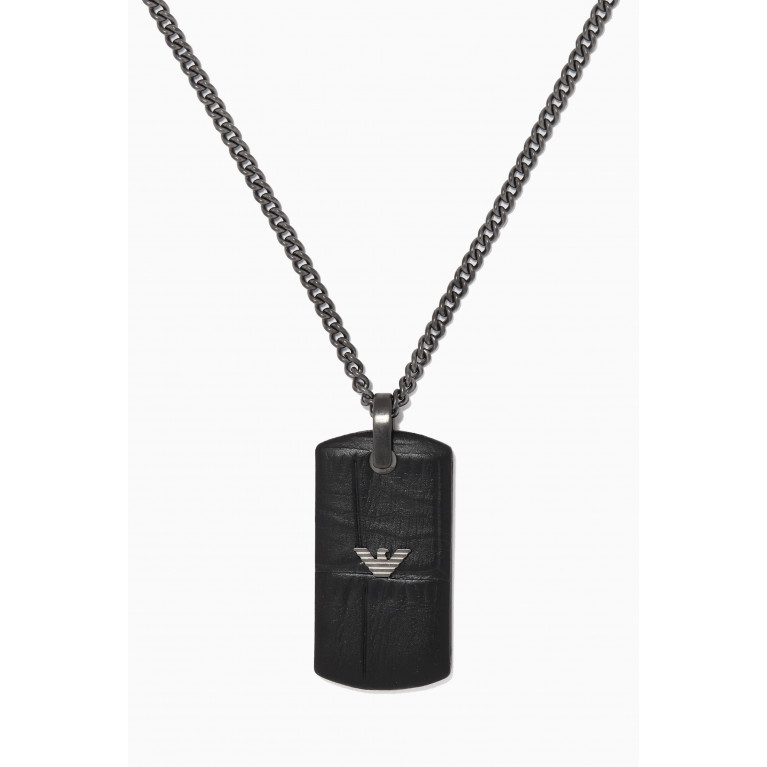 Emporio Armani - EA Eagle Dog Tag Necklace in Stainless Steel