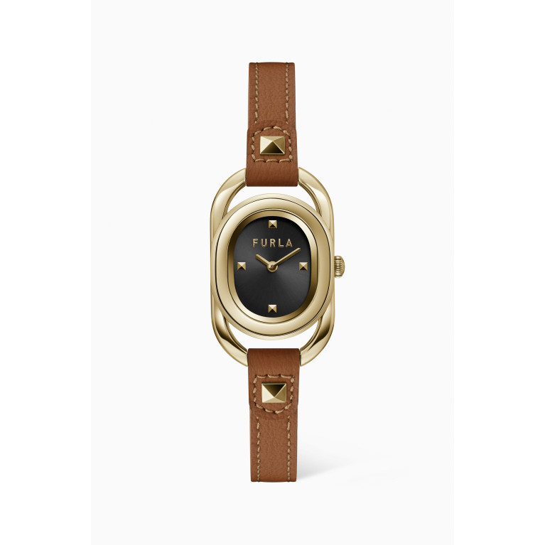 Furla - Studs Index Leather Quartz Watch, 24mm