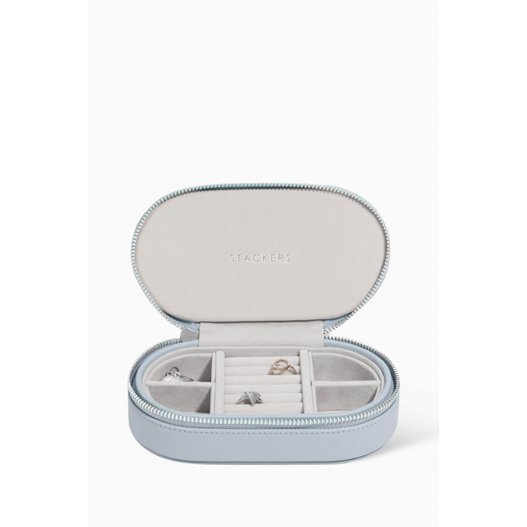Stackers - Classic Oval Travel Jewellery Box in Vegan Leather