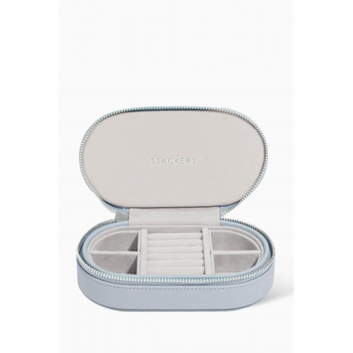 Stackers - Classic Oval Travel Jewellery Box in Vegan Leather