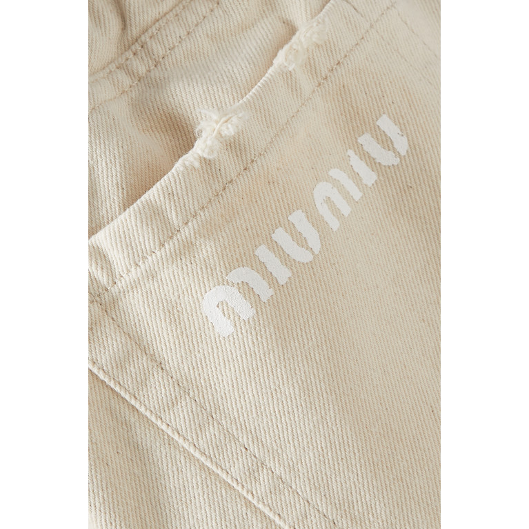 Miu Miu - Paperbag Waist Shorts in Washed Denim