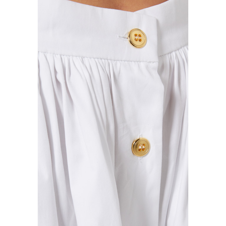 Miu Miu - Buttoned Midi Skirt in Cotton Poplin