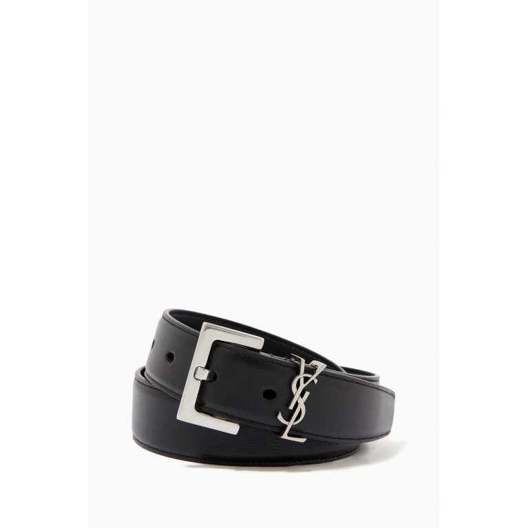 Saint Laurent - Monogram Belt with Square Buckle in Smooth Leather