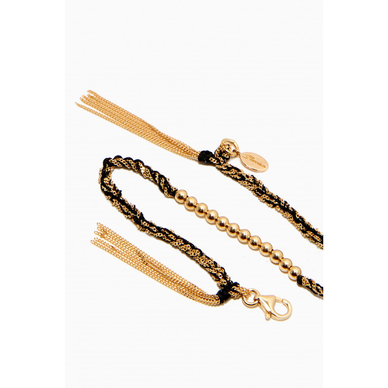 Samra - x Ounass Sukar Bracelet in Silk & 18kt Yellow Gold Black