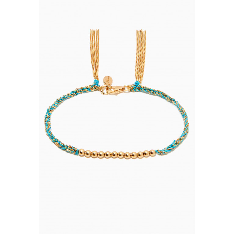 Samra - x Ounass Sukar Bracelet in Silk & 18kt Yellow Gold Blue