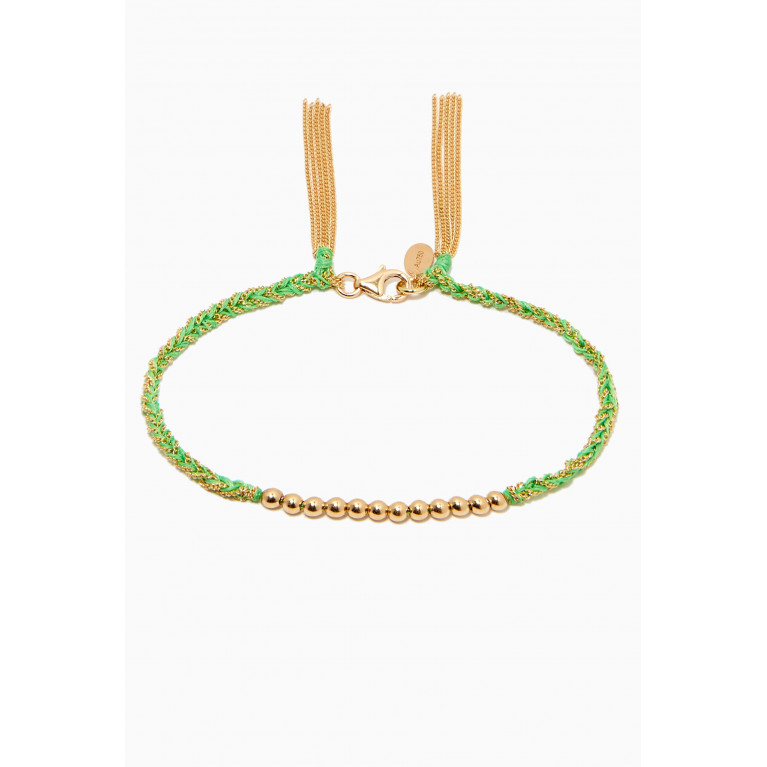 Samra - x Ounass Sukar Bracelet in Silk & 18kt Yellow Gold Green