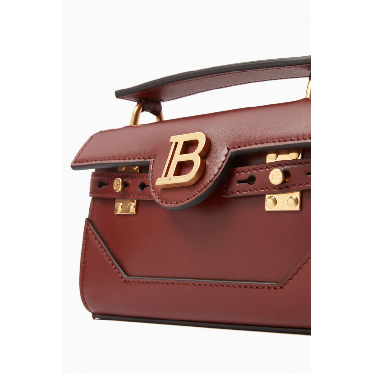 Balmain - B-Buzz 19 Baguette Bag in Smooth Leather Burgundy