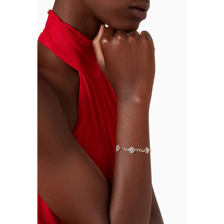 Samra - Quwa Three Oval Diamond Bracelet in 18kt Rose Gold