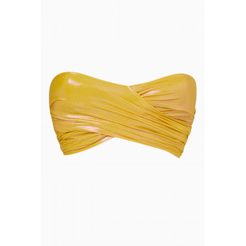 Maria Lucia Hohan - Adley Bikini Top in Metallic Nylon Yellow