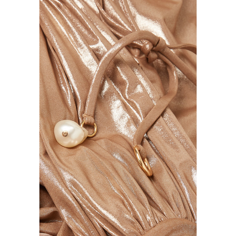 Maria Lucia Hohan - Jaelyn One-piece Swimsuit in Metallic Nylon Gold