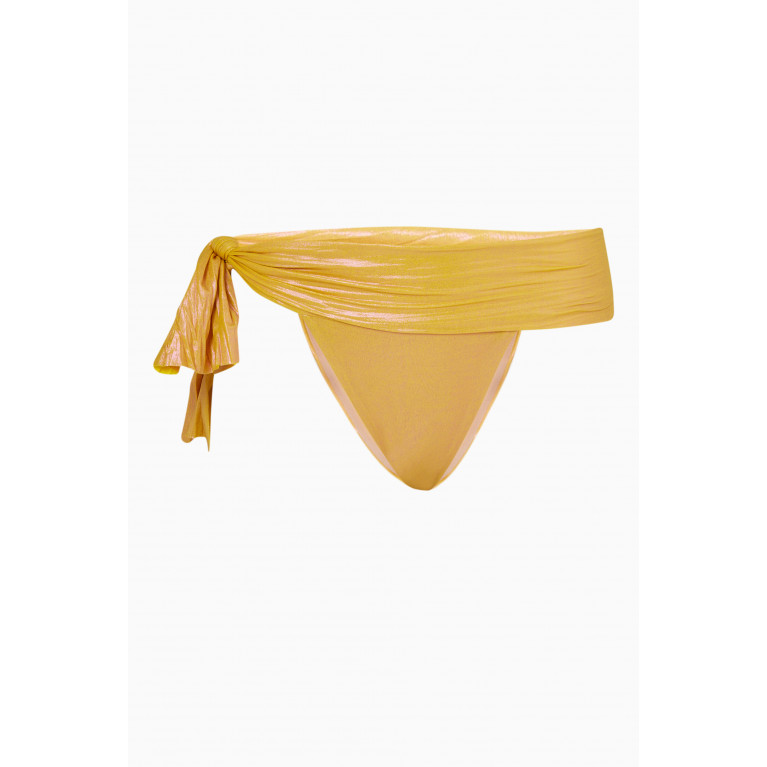 Maria Lucia Hohan - Kaia Bikini Bottom in Metallic Nylon Yellow