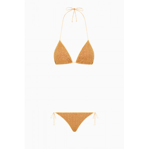 Oséree - Lumiere Bikini Set in Lurex Brown