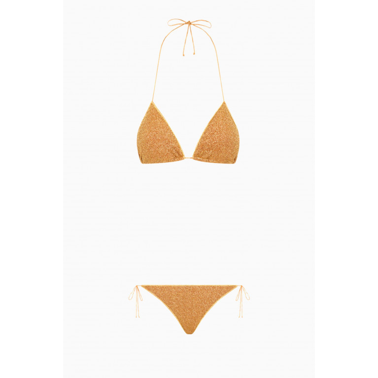 Oséree - Lumiere Bikini Set in Lurex Brown
