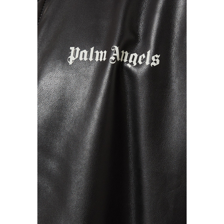 Palm Angels - Long Sleeve Track Shirt in Faux Leather