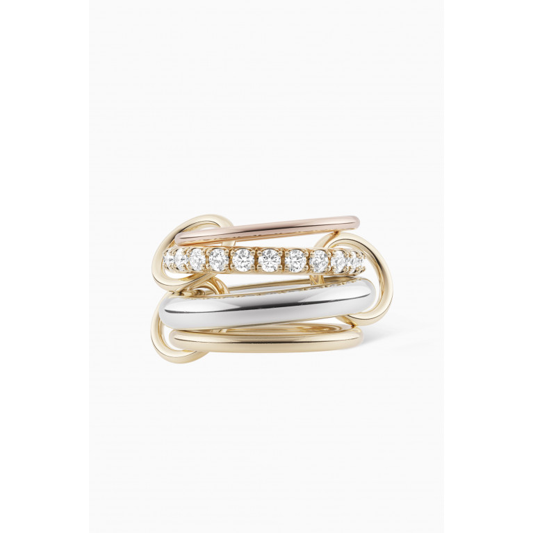 Spinelli Kilcollin - Janssen Diamond Pavé Linked Rings in 18kt Gold & Sterling Silver