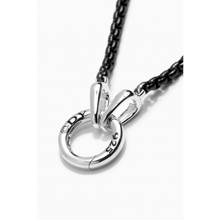 David Yurman - Smooth Amulet Chain Necklace in Darkened Stainless Steel