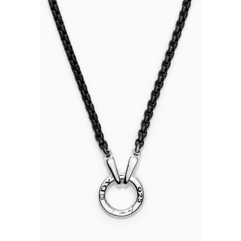 David Yurman - Smooth Amulet Chain Necklace in Darkened Stainless Steel