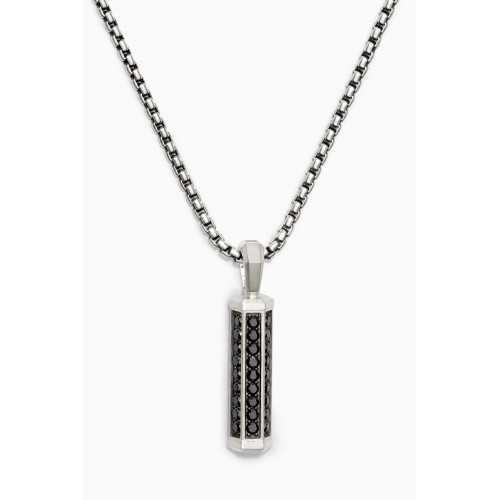 David Yurman - Hex Amulet Diamond Necklace in Sterling Silver