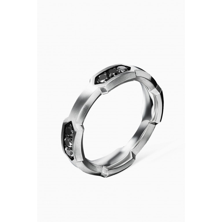 David Yurman - DY Hex Station Band Ring in Sterling Silver