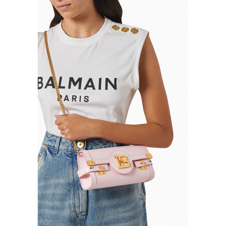 Balmain - B-Buzz 23 Clutch Bag in Leather Pink