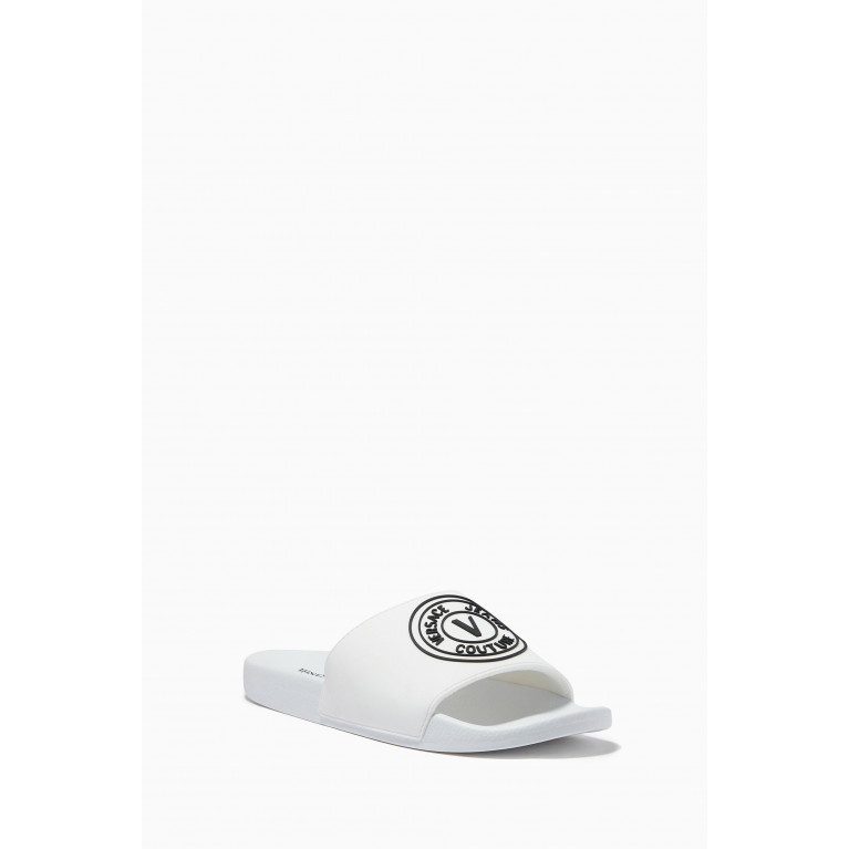 Versace Jeans Couture - V-Emblem Slides White
