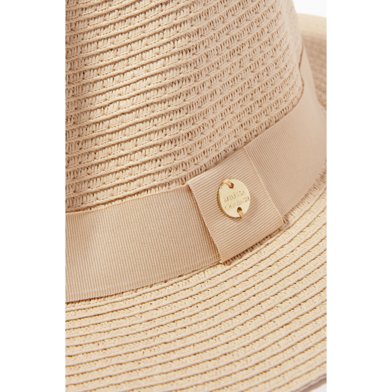 Melissa Odabash - Fedora Hat in Woven Paper Brown
