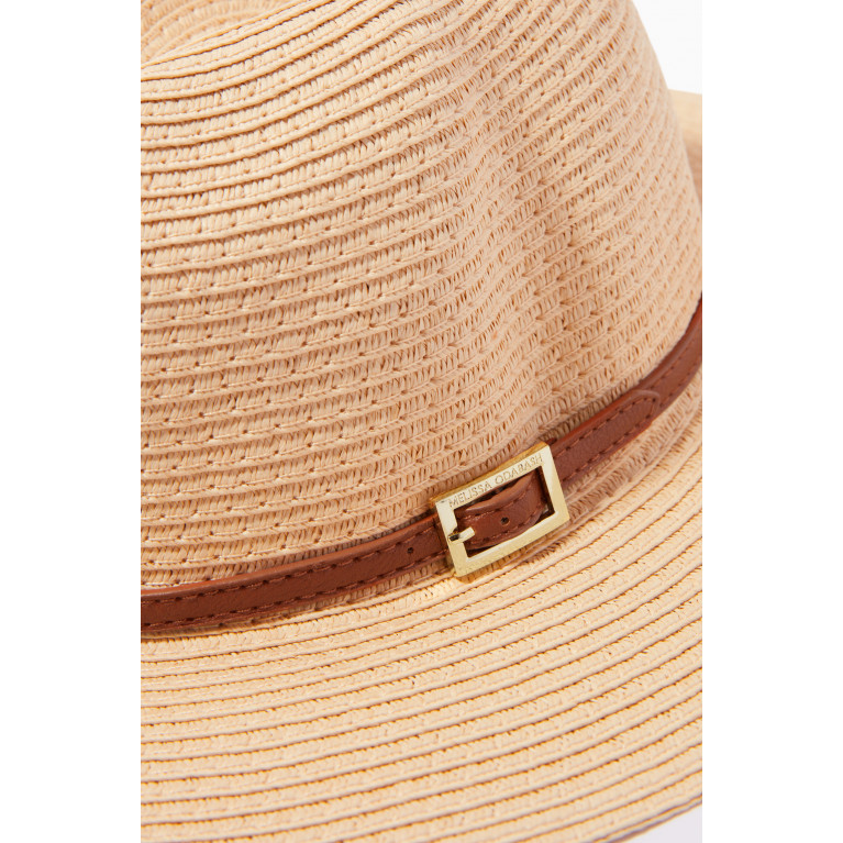 Melissa Odabash - Fedora Hat in Woven Paper Neutral