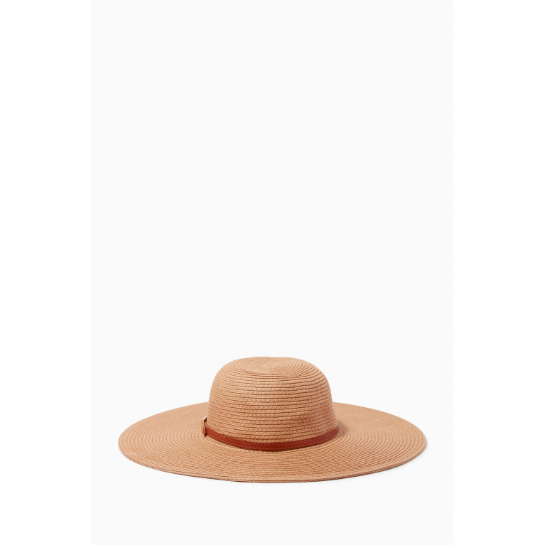 Melissa Odabash - Jemima Hat in Woven Paper Brown