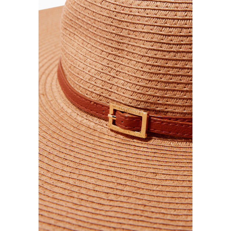 Melissa Odabash - Jemima Hat in Woven Paper Brown