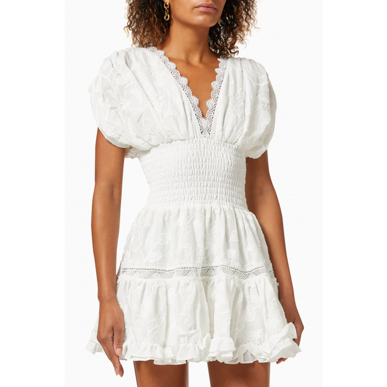 Waimari - Palomas Mini Dress in Embroidered Cotton