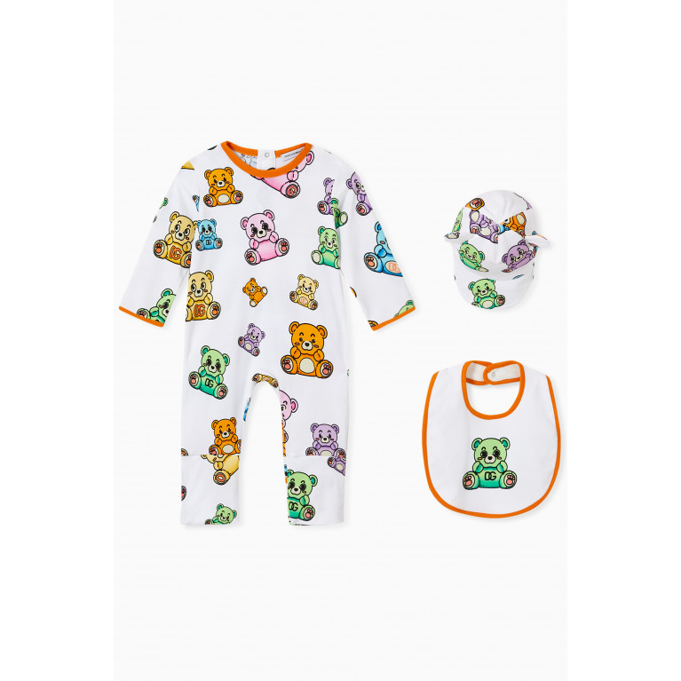 Dolce & Gabbana - Teddy Bear Print Pyjamas in Cotton, Set of Three